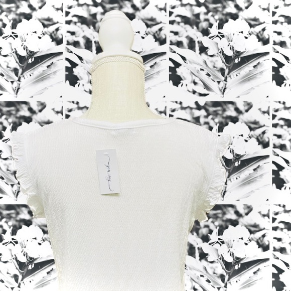 YOU SAY | M | Henley Ruffle Tank Gauze Top Bottom Button Stretch Pajama Set NWT - Picture 16 of 16